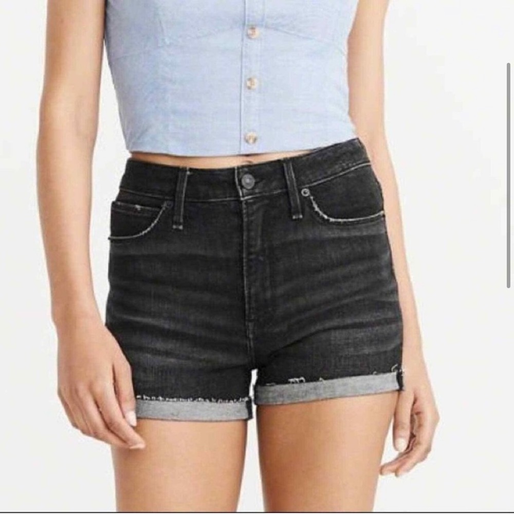 Abercrombie & Fitch Black High-Rise Denim Jean Shorts